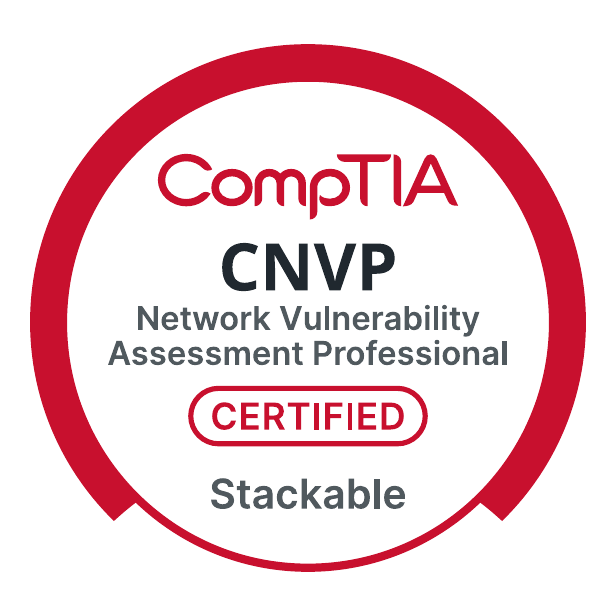 CompTIA Network Vulnerability Assessment Professional (CNVP) stackable certification badge